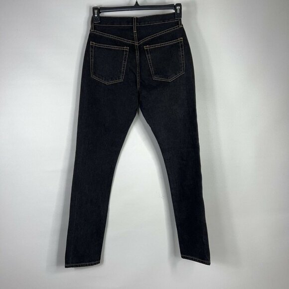 Wardrobe.NYC Womens Slim Skinny Jeans Black Wash Pockets Button Fly Denim 26 New - Picture 2 of 12